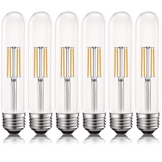550 Lumens Dimmable Edison Tubular Light Bulbs 5W UL Listed Luxrite Vintage T9 LED Tube Light Bulbs 60W Equivalent 2700K Warm White LED Filament Bulb Clear Glass 4 Pack E26 Standard Base 