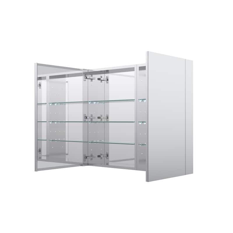 36''W X 30''H Recessed Or Surface Wall Mount Bathroom Medicine Cabinet With Adjustable Glass Shelves