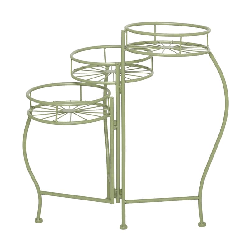 Metal Starburst Indoor Outdoor 3 Tier Indoor Outdoor Plantstand - Black, White, Green, Blue - Roche River Decor