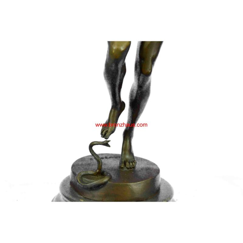 Handcrafted Large Snake Charmer Bronze Sculpture Hot Cast Classic Artwork