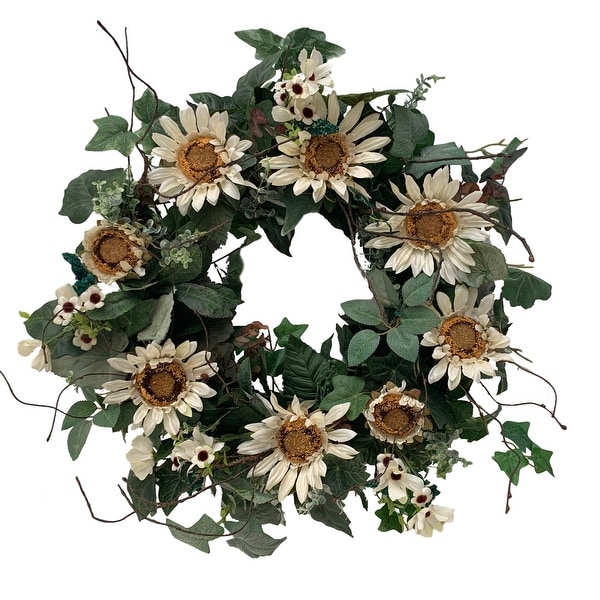 Glitzhome 24"D Sunflower Wreath. Opens flyout.