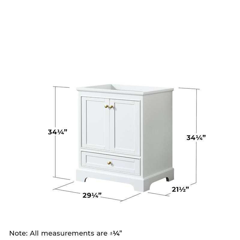 Wyndham Collection Deborah 29-1/4" Free Standing Single Wood Vanity