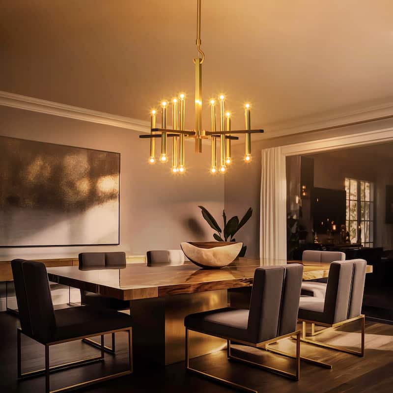 16-Light Modern Industrial Large Sputnik Up/ Down Candle Chandelier for Living/ Dining Room