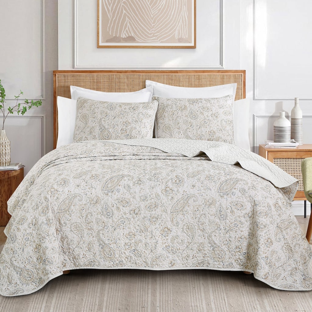 MarCielo Polyester Floral Quilt Bedspread Quilt Set