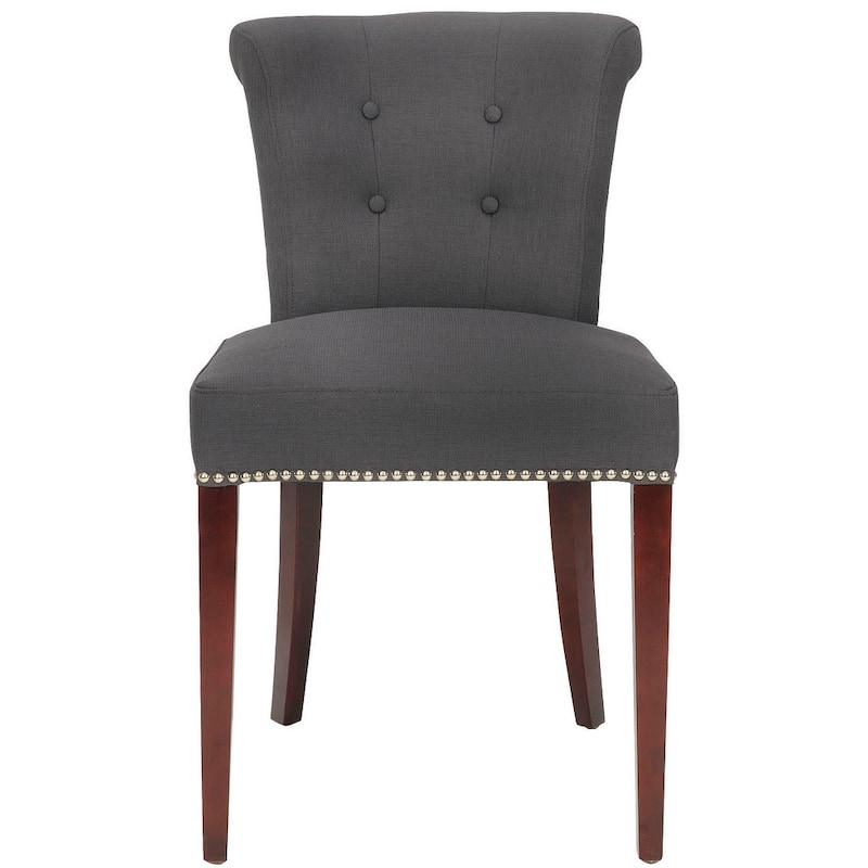 SAFAVIEH Malia Charcoal Grey Dining Chair (Set of 2) - 19.5" x 24.2" x 33.4" - 20"W x 24"D x 33"H