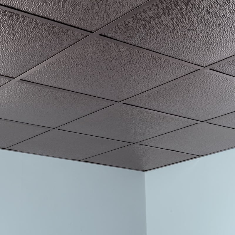 FASÄDE Border Fill Decorative Vinyl 2ft x 2ft Lay in Ceiling Panel in Brushed Nickel (5 Pack)