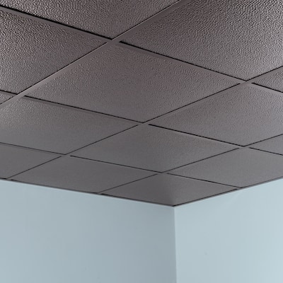 FASÄDE Border Fill Decorative Vinyl 2ft x 2ft Lay in Ceiling Panel in Brushed Nickel (5 Pack)