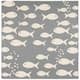 SAFAVIEH Courtyard Illa Indoor/ Outdoor Waterproof Patio Backyard Rug - 6'7" x 6'7" Square - Dark Grey/Beige