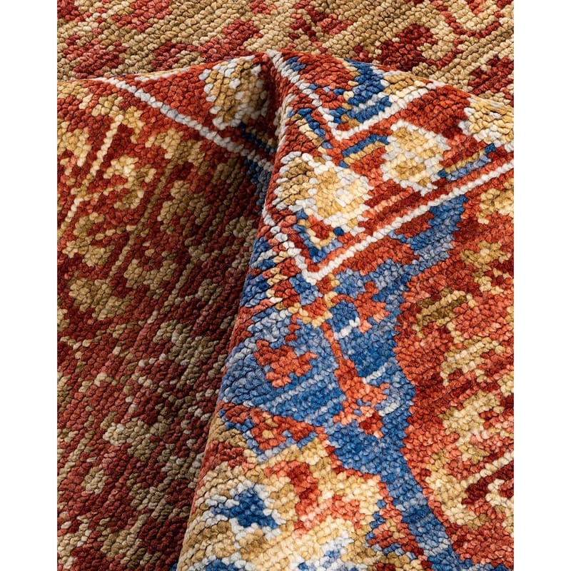 Modern One-of-a-Kind Handmade Area Rug - Rust, 8' 1" x 10' 3" - 8' 1" x 10' 3"