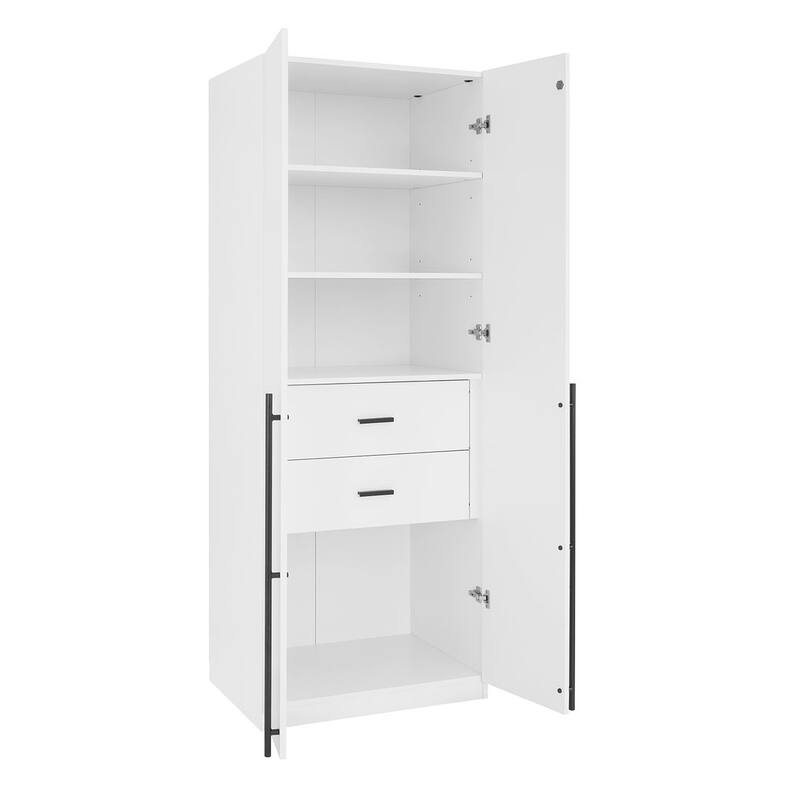 Manhattan Comfort Lee Modern Freestanding 2-Piece Module Wardrobe Closet Armoire