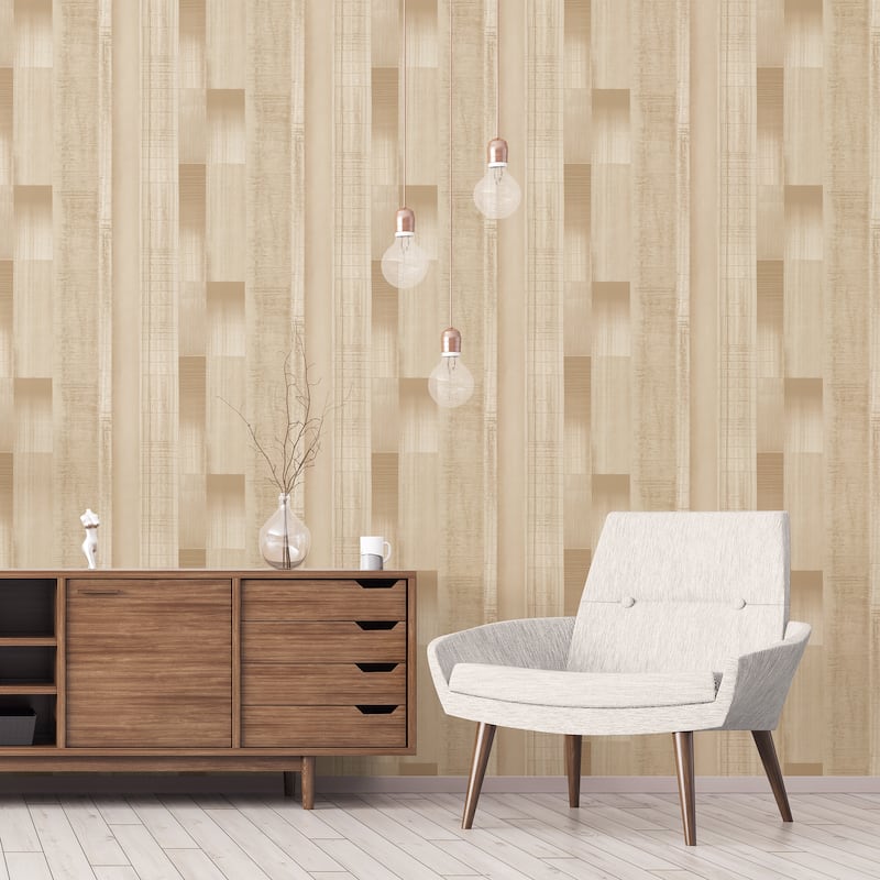 Galerie Wallcoverings TexStyle Collection Agen Stripe Non-woven Metallic Wallpaper Roll