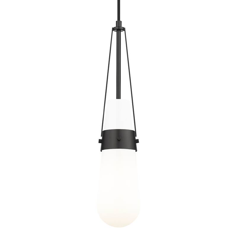 Innovations Lighting 452-1P-G452-4GWH Milan 4" Wide Mini Pendant with - Matte Black