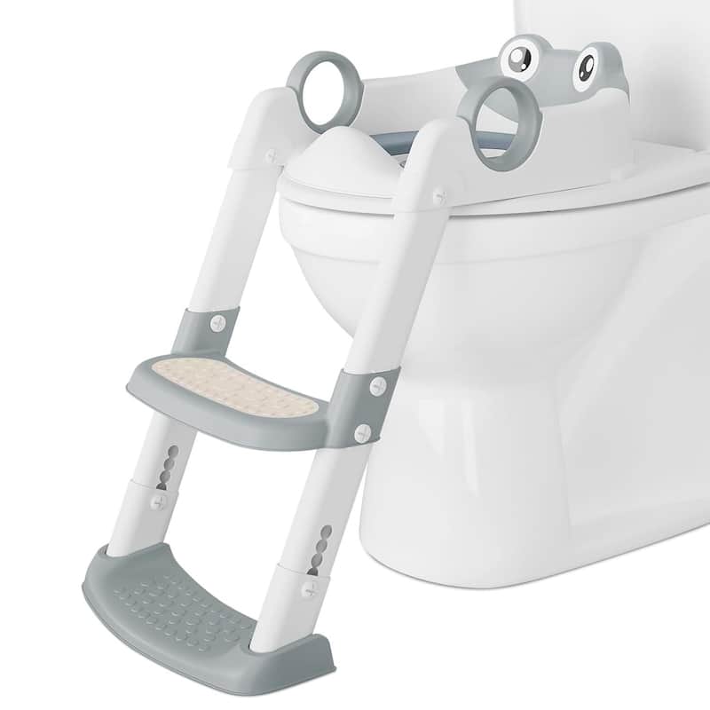 Toilet Training Seat with Step Stool Ladder for Toddlers - N/A - Grey