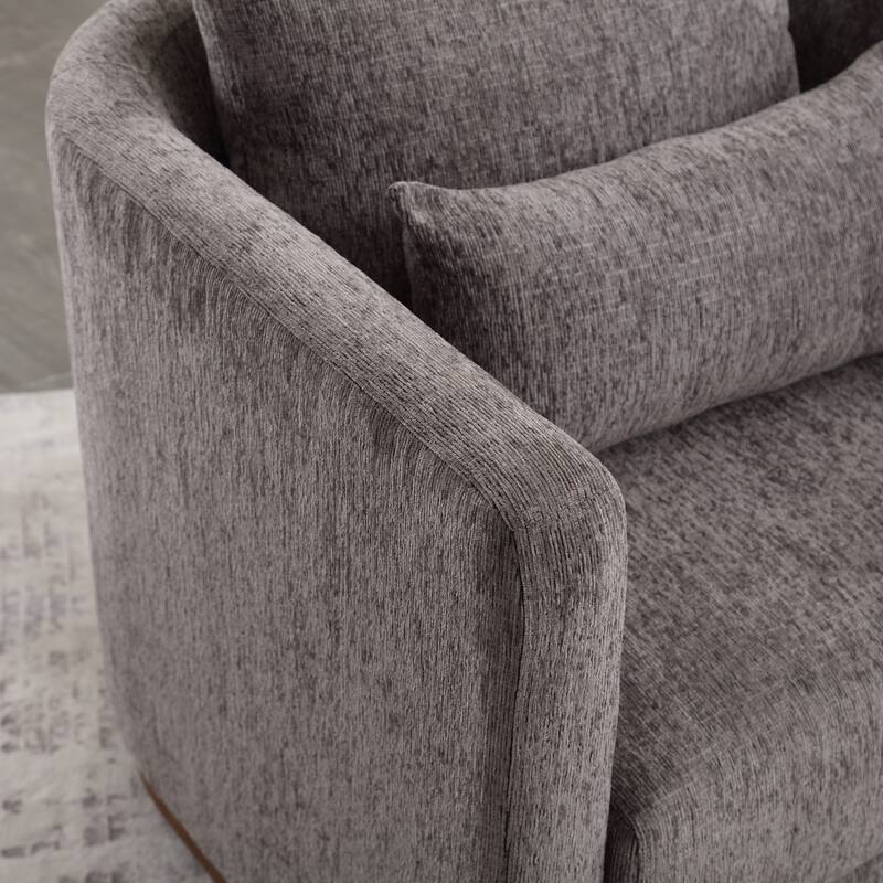 Swivel Barrel Chair, Round Accent Sofa Chair for Living Room, 360 Degree Swivel Barrel Club Chair, Leisure Arm Chair