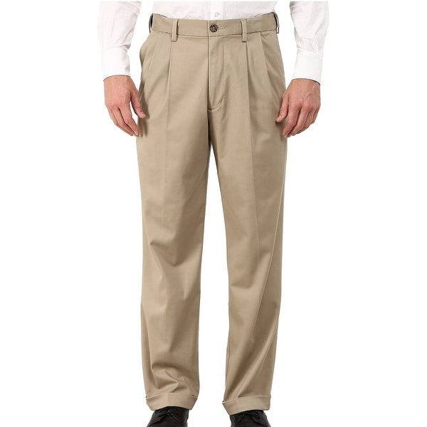 Dockers Mens Comfort Khaki Pants Beige 38x34 Relaxed Fit Pleated Front. Opens flyout.