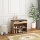 preview thumbnail 4 of 32, 24" Rustic Entryway Shoe Storage Bench Open Shelf (6 Pairs) Shoe Storage Cabinet