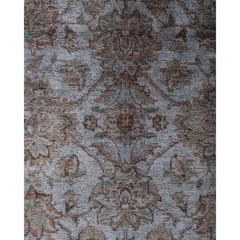 Fine Vibrance One-of-a-Kind Hand-Knotted Runner Rug - Gray, 2' 7" x 10' 7" - 2' 7" x 10' 7"