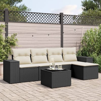 vidaXL Garden Sofa Set Black - 21.7 x 21.7 x 14.6