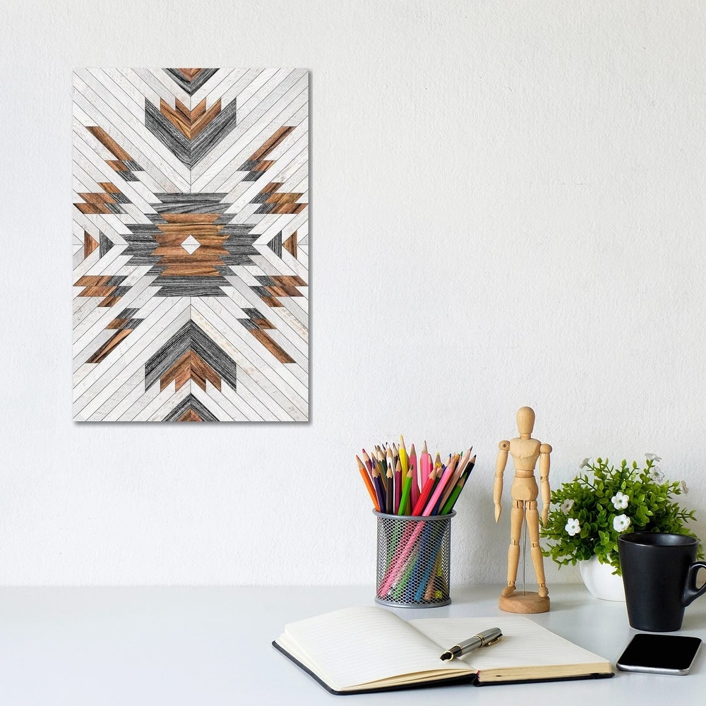 iCanvas "Urban Tribal Pattern No.8 - Aztec - Wood" by Zoltan Ratko Canvas Print