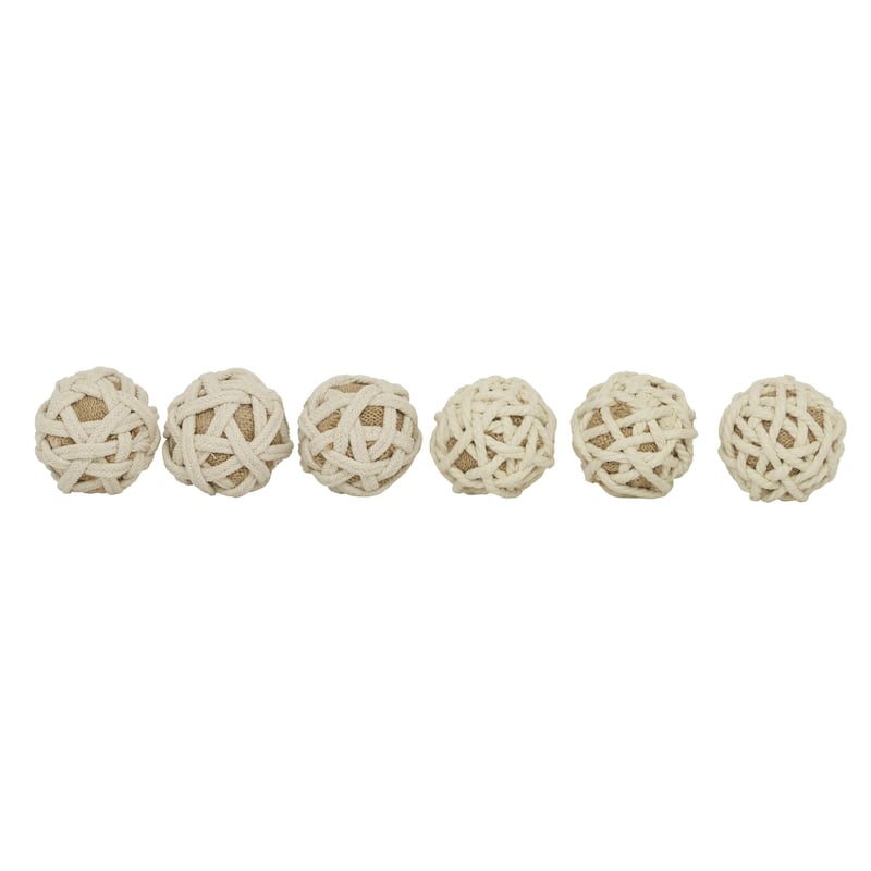 Jute Rope Handmade Woven Decorative Orbs & Vase Filler - Set of 6 Brown - Roche River Decor - Brown