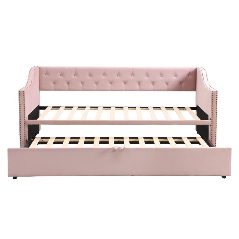 Upholstered Sofa Bed with Pop-Up Bed Frame