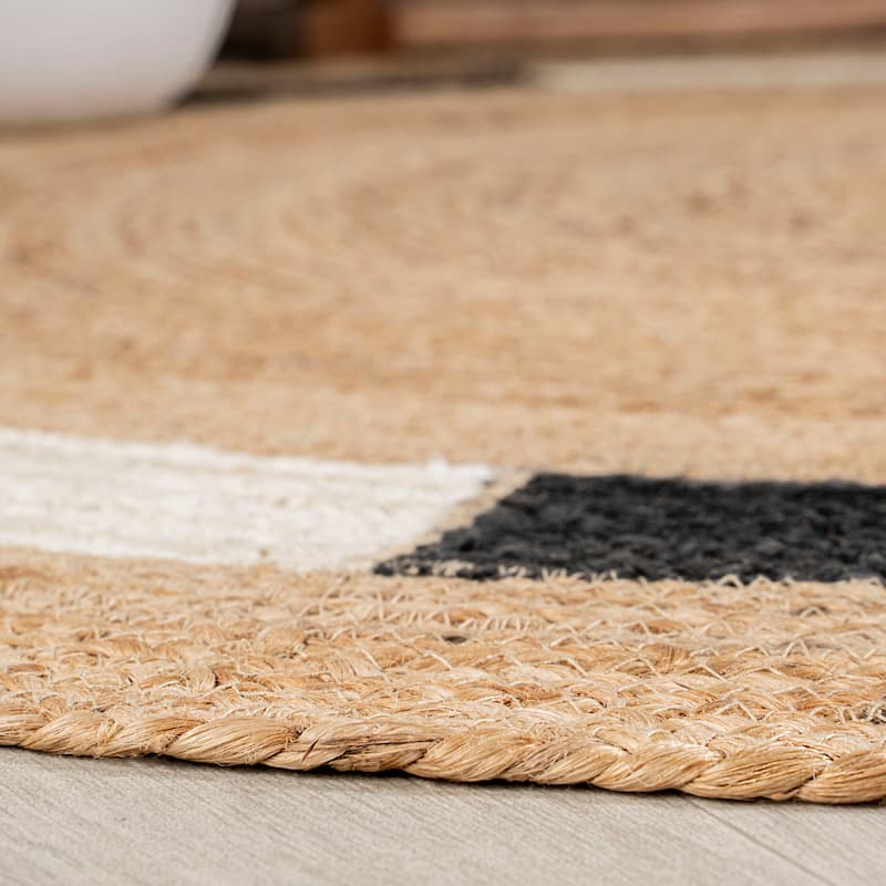 JONATHAN Y Ayana Geometric Jute Circle Area Rug