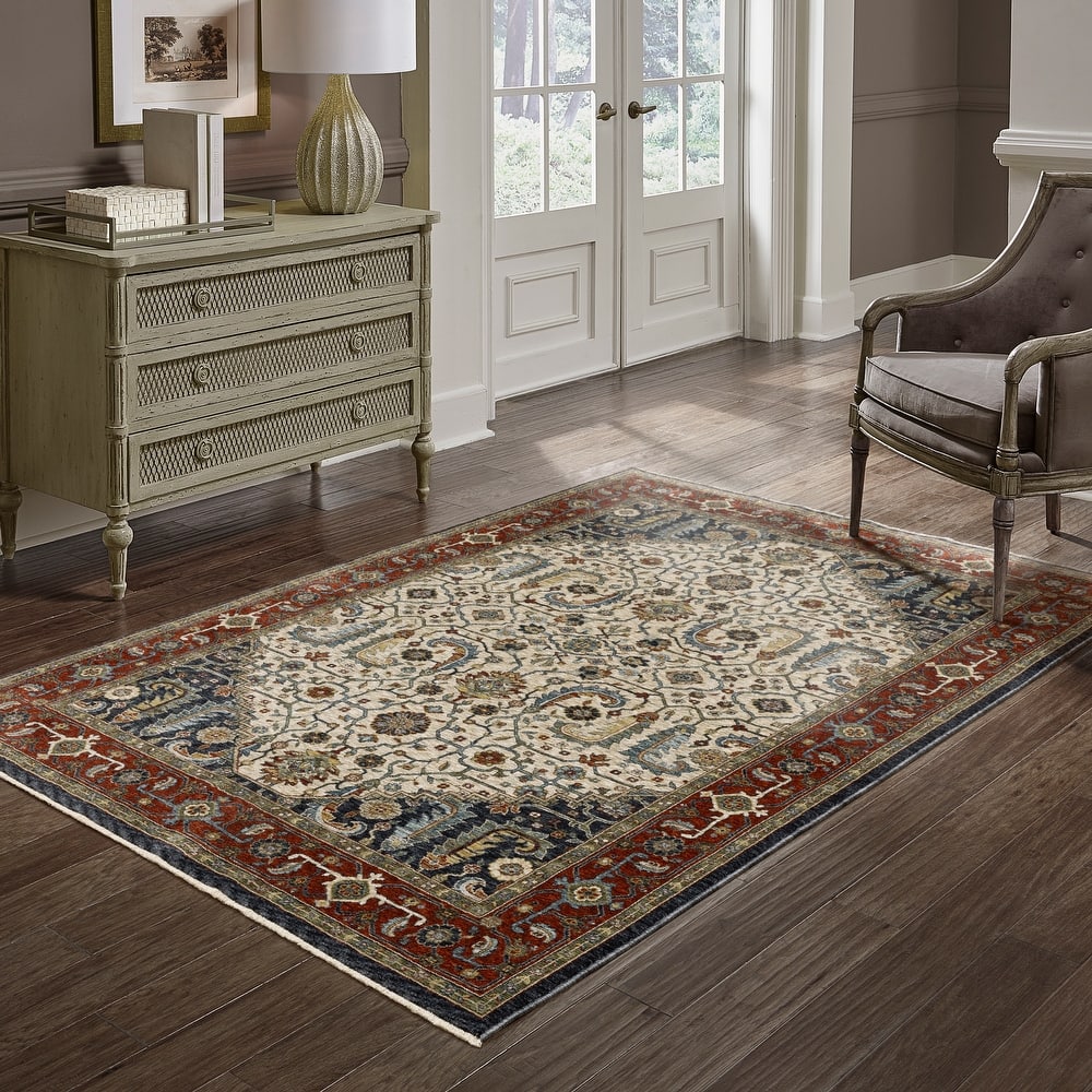 Style Haven Amelie Bordered Persian Ivory/ Red Indoor Area Rug