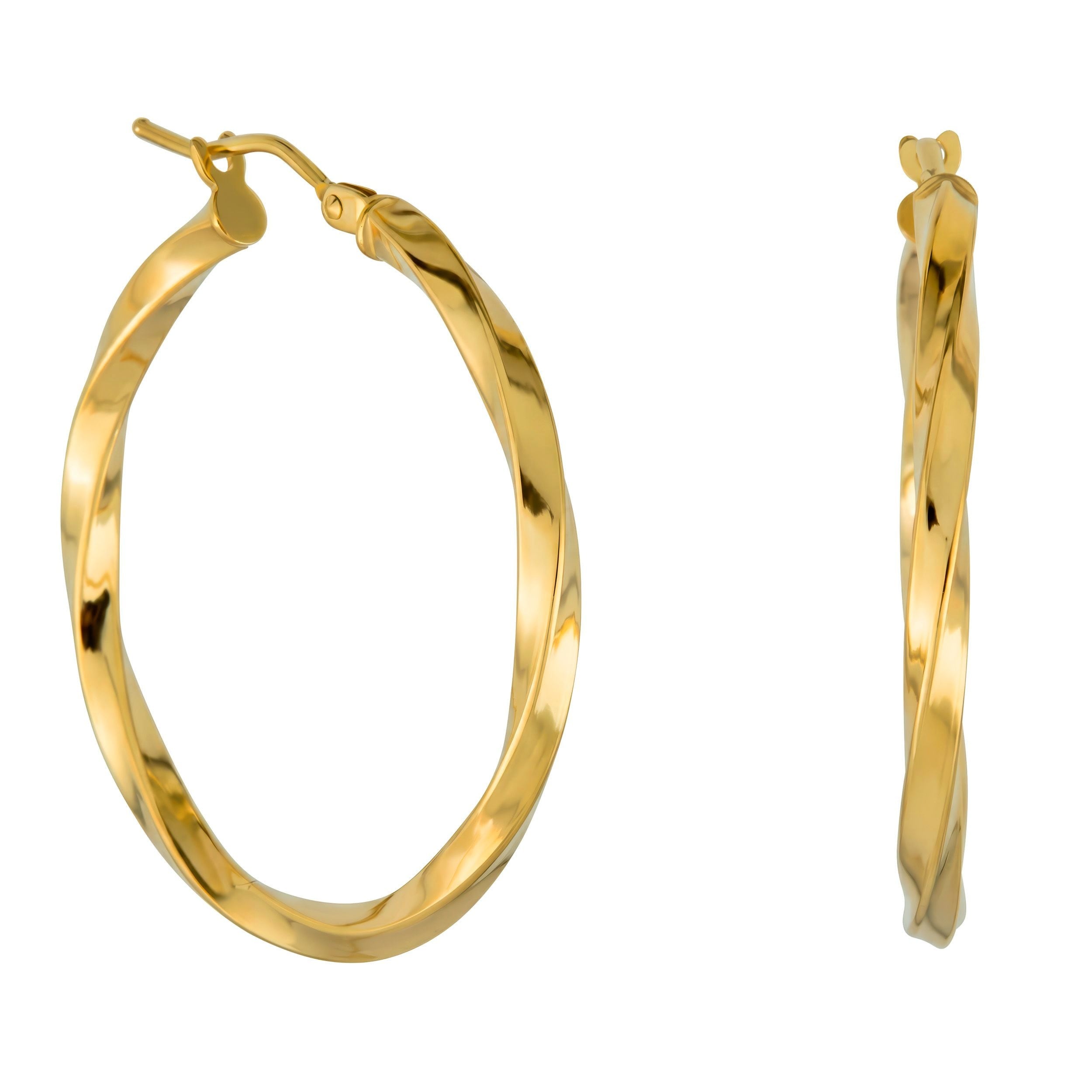 Au Naturale 14K Gold Filled Twisted Round Hoop Earrings (25 - 45mm)
