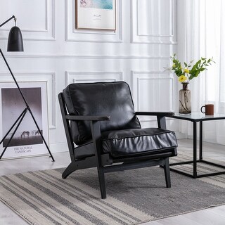 Wooden Frame Chair with Detachable Backrest (Black) - Bed Bath & Beyond ...