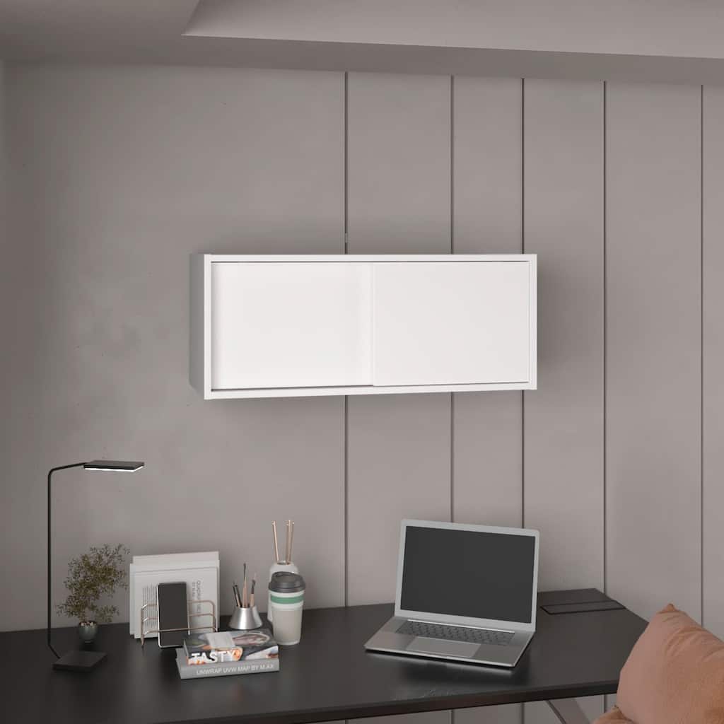 Wall Cabinet with Sliding Doors , Wall Shelf, Storage Cabinet, Bedroom, Office, Living Room, Garage