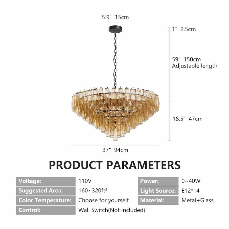 37-Inch Extra Large Round Chandelier
