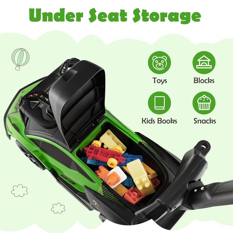 Gymax 3-in-1 Licensed Lamborghini Ride on Push Car Stroller Sliding