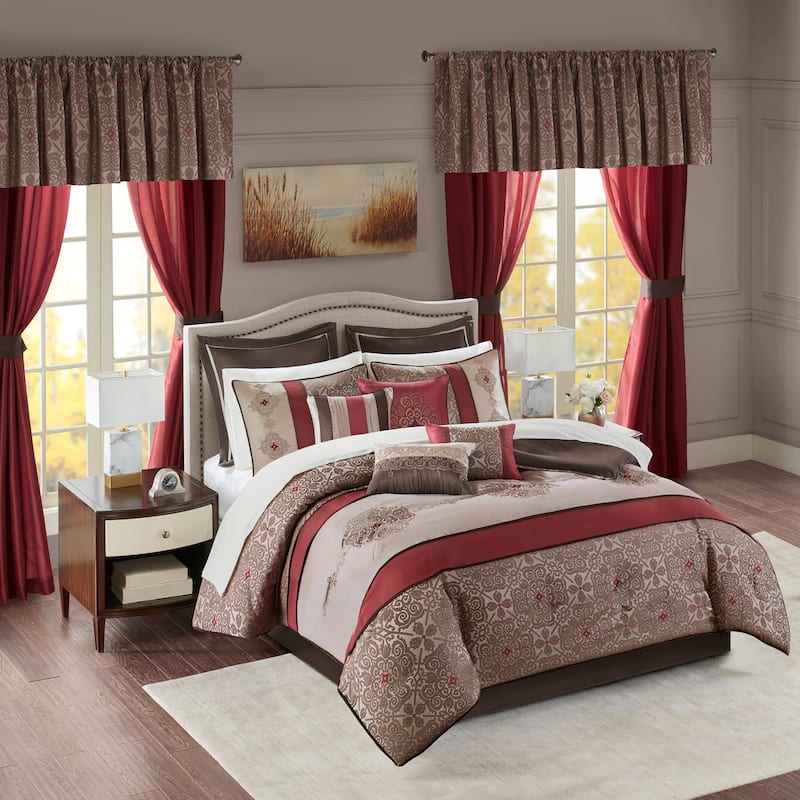 Madison Park Essentials Parker Jacquard Embroidered Pieced 24 Piece Room in a Bag