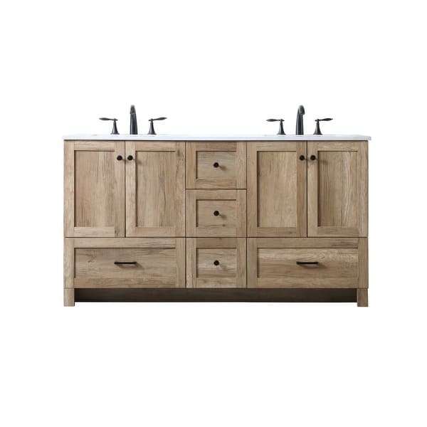slide 2 of 11, Elegant Lighting VF2860D Soma 60" Free Standing Double Basin Vanity Natural Oak - Oak Finish