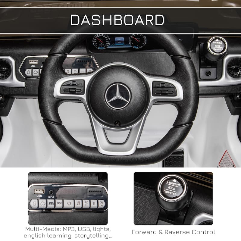 12V Licensed Mercedes-Benz G500 Ride on Car for Kids, Electric Car Ride on Toys with Parent Remote, Wireless Music, Suspension