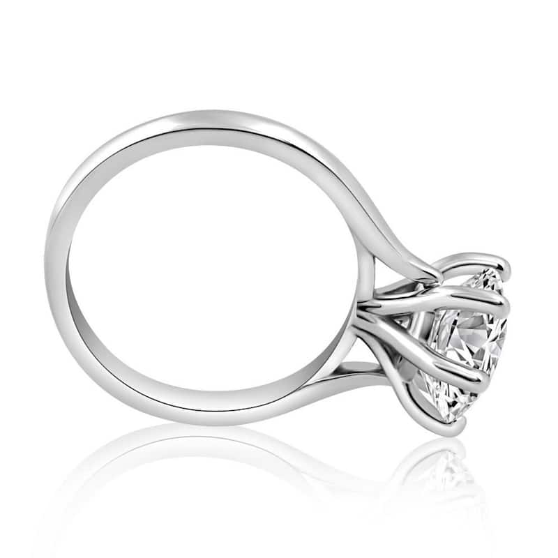 VS 2 1/2CT Lab Grown Diamond 6-Prong Solitaire Engagement Ring White Gold