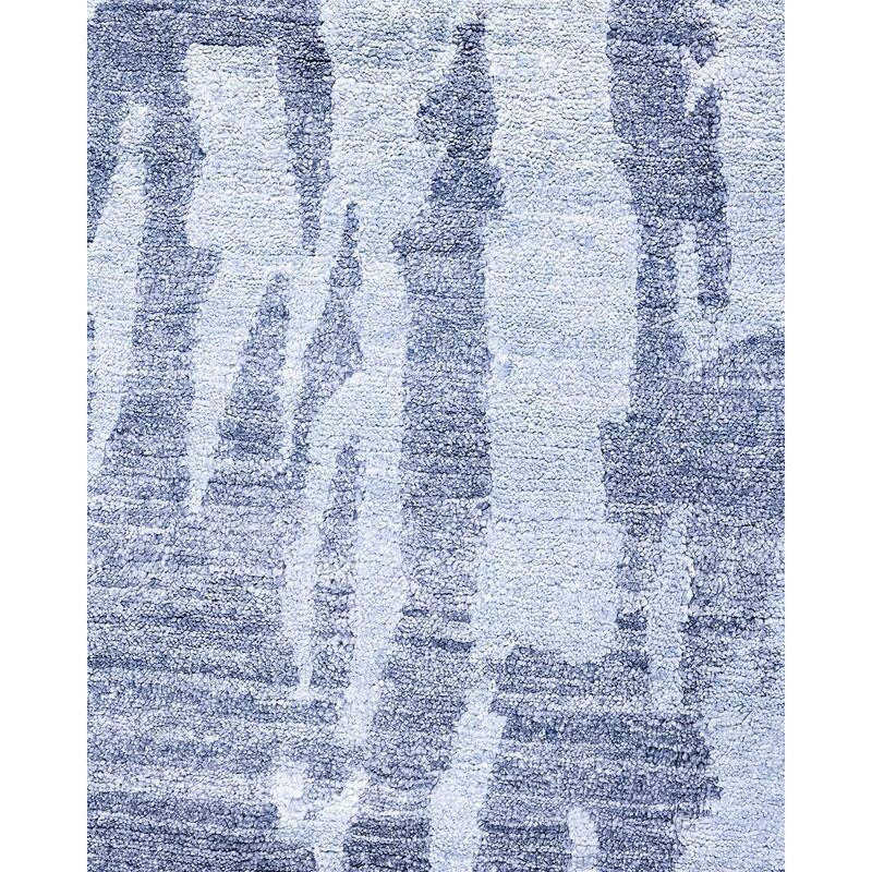 Modern One-of-a-Kind Hand-Knotted Area Rug, Blue - 9' 1" x 12' 1"