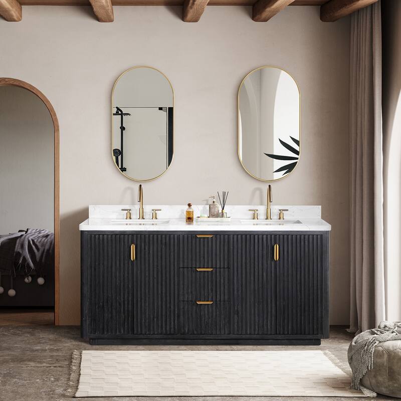 Cadiz Bath Vanity with Composite Stone Top and Mirror