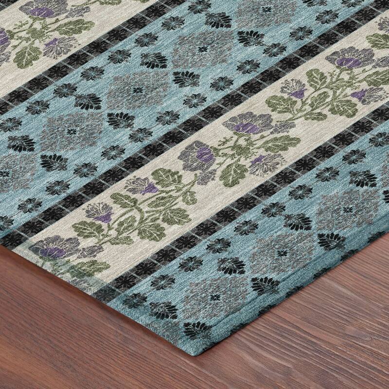 Machine Washable Indoor/ Outdoor Stripe Sochi Chantille Rug