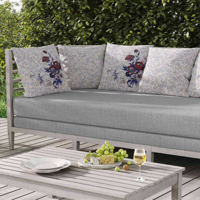 Opulent Orchid Roses Indoor/Outdoor Reversible Throw Pillow White and Red