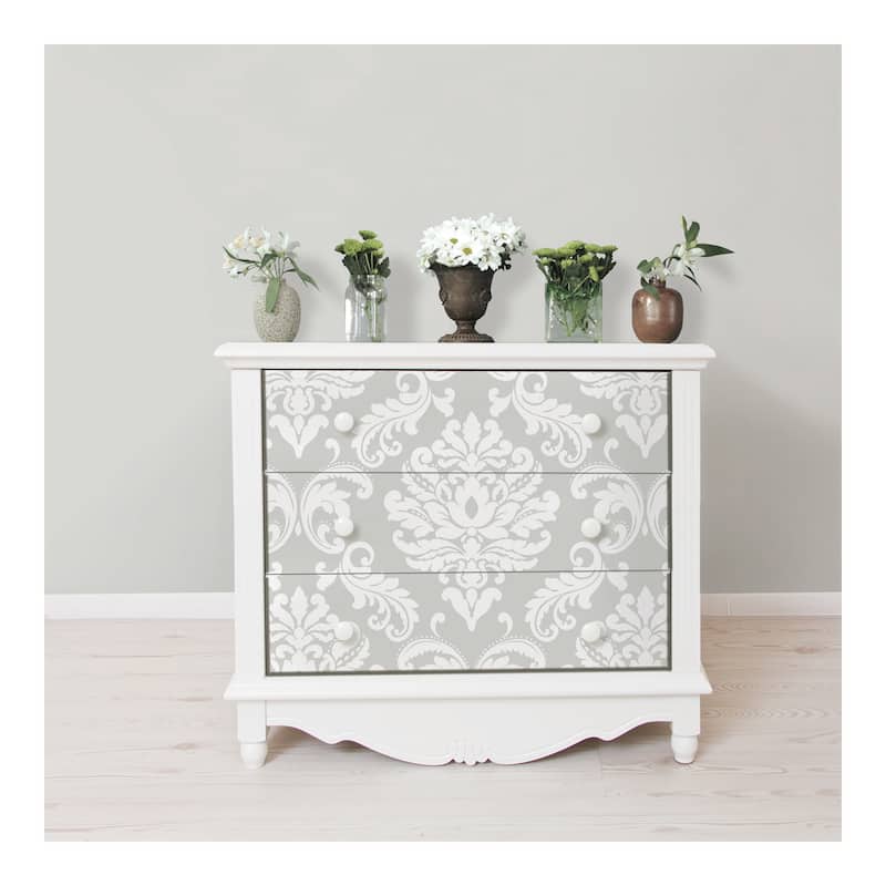 NuWallpaper Ariel Grey Peel & Stick Wallpaper - 216in x 20.5in x 0.025in