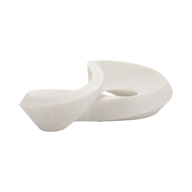Sagebrook Home's 17-inch Infinity Decor Bowl in White Resin - Chic Modern Home Accent Piece, Decorative Objects - 17" x 9" x 6"