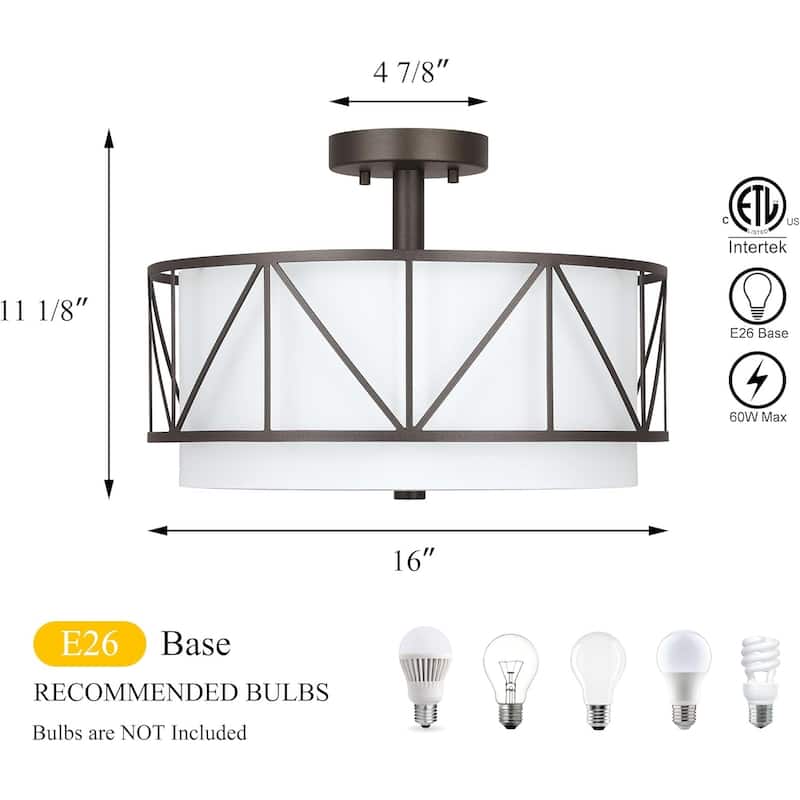 16 inch bedroom light bronze ceiling light iron+fabric drum light