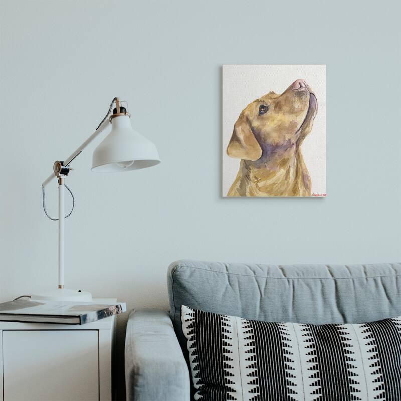 Stupell Yellow Lab Gazing Upwards Pet Dog Portrait Canvas Wall Art