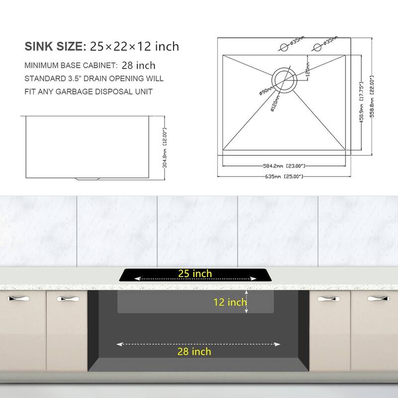 Drop-In 16 Gauge Single Bowl Stainless Steel Kitchen Sinks in Brushed Nickel