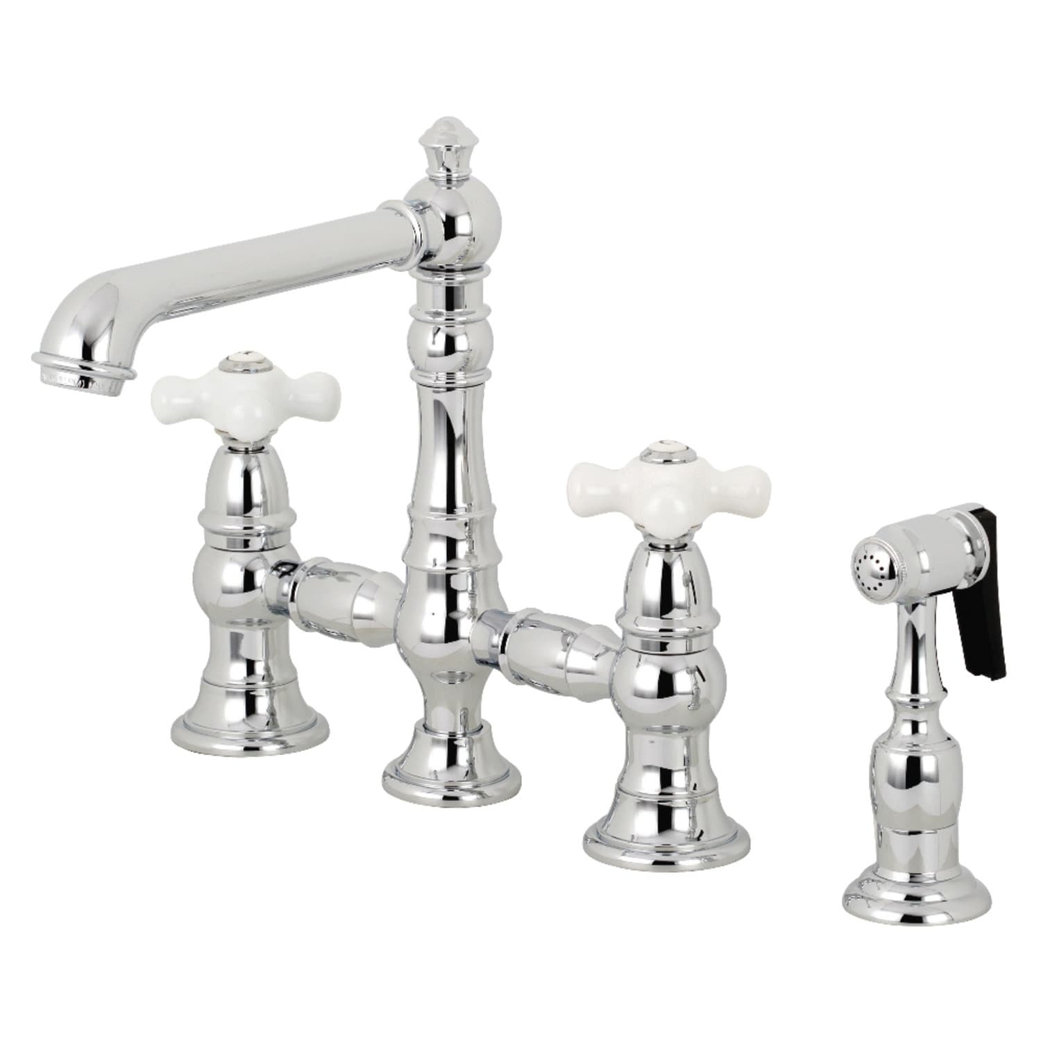 English Country Bridge Kitchen Faucet with Sprayer ...