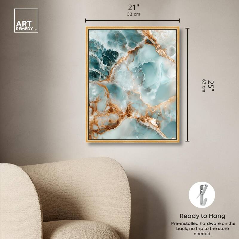 Teal Marble Majesty Canvas by Art Remedy