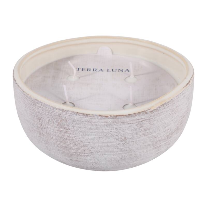 Decorative Textured Ceramic Magnolia and Lily Scented Candle