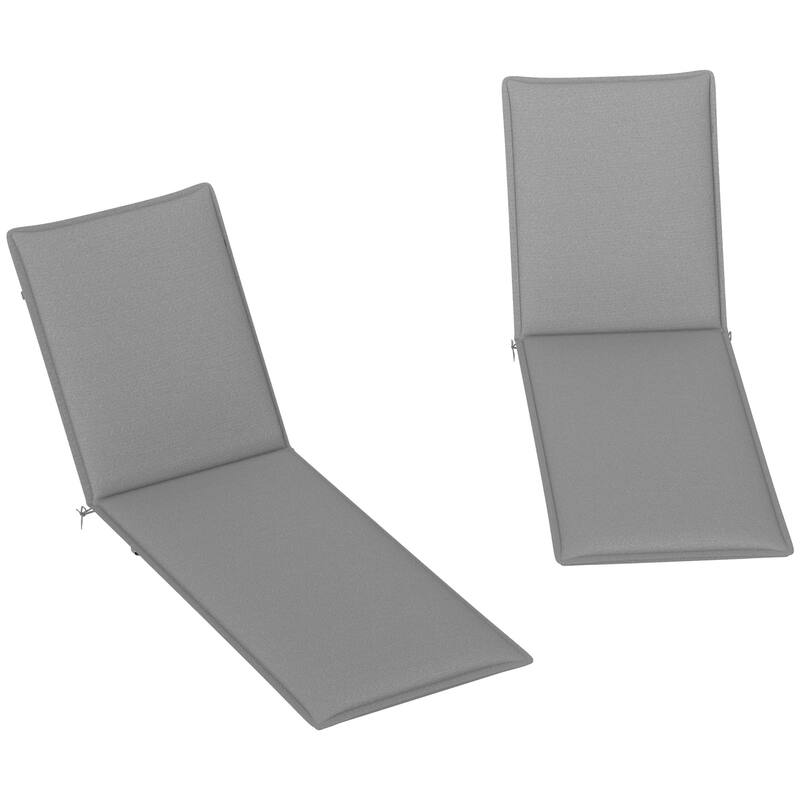 Outsunny Outdoor Lounge Chair Cushion Set of 2, UPF50+ 200gsm Fabric and 25D High-Density Foam