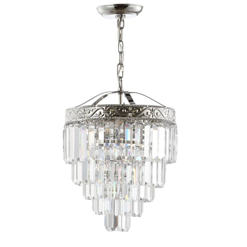 Gaines Crystal LED Chandelier, Polished Nickel/Clear by JONATHAN Y